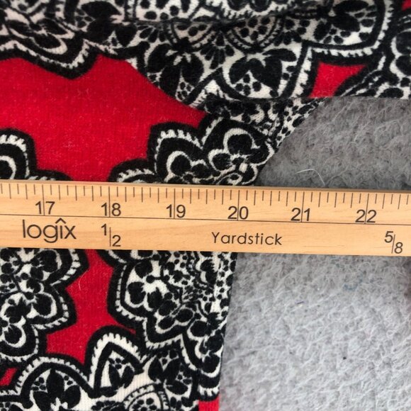 Aryeh Sweater Womens Extra Large Red Floral 3/4 Sleeves Tunic Button Pullover - Picture 6 of 8